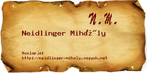 Neidlinger Mihály névjegykártya